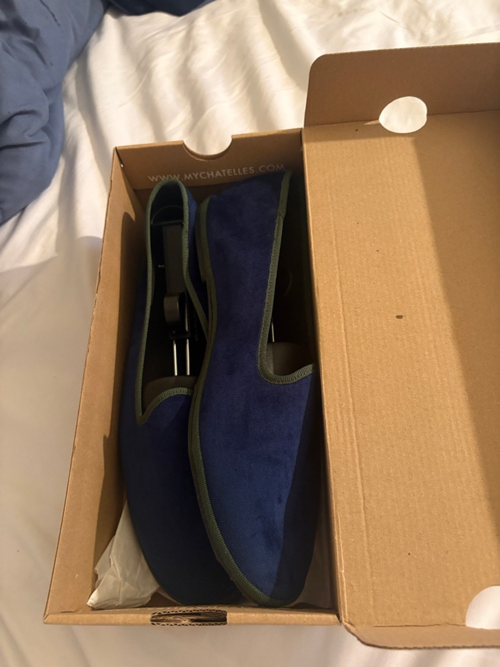 Men's Navy Blue Suede Slip-On Loafers